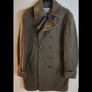 Vintage Dolce & Gabbana Men's 100% Wool Green Military Double Breasted Coat